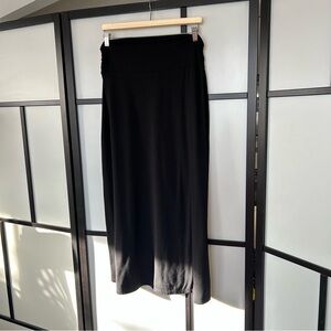 [M] Vintage y2k Faded Glory Classic Flowy Black Maxi Skirt Poly Rayon Blend